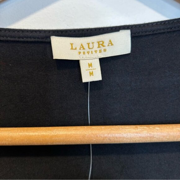 Laura Geometric Print Top Black White - Picture 4 of 7